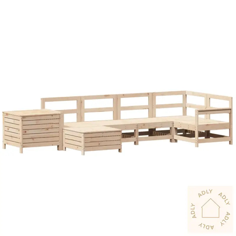 Hagesofasett 7 Deler Heltre Furu
