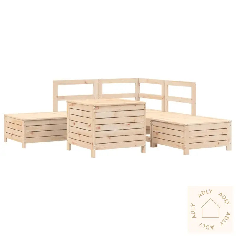 Hagesofasett 6 Deler Heltre Furu