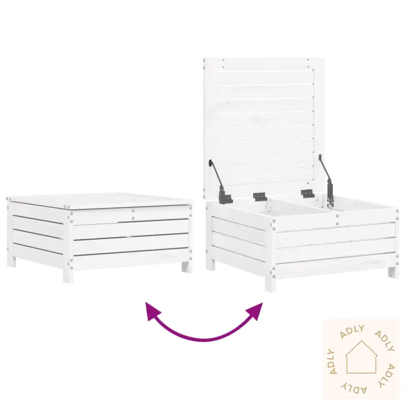 Hagesofasett 8 Deler Hvit Heltre Furu