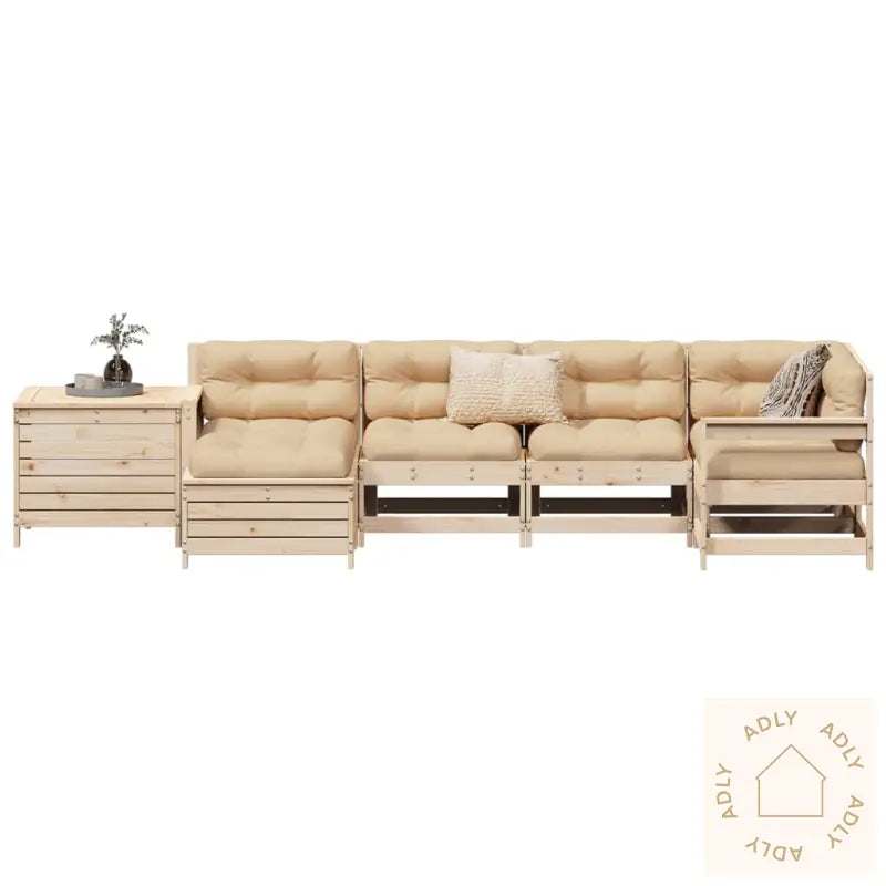 Hagesofasett 7 Deler Heltre Furu