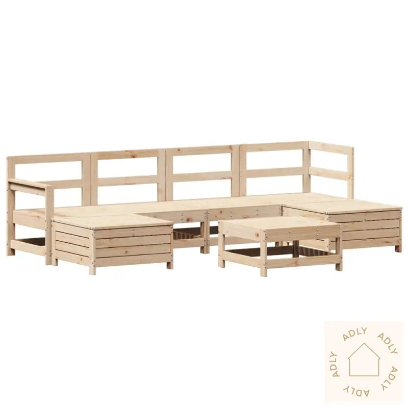 Hagesofasett 7 Deler Heltre Furu