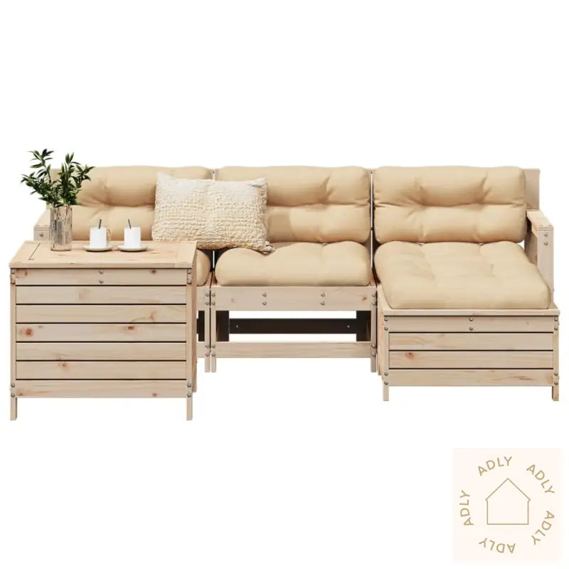 Hagesofasett 5 Deler Heltre Furu