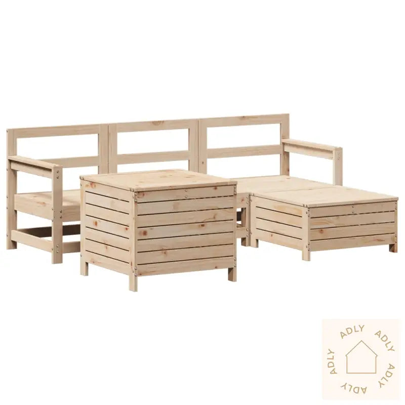 Hagesofasett 5 Deler Heltre Furu