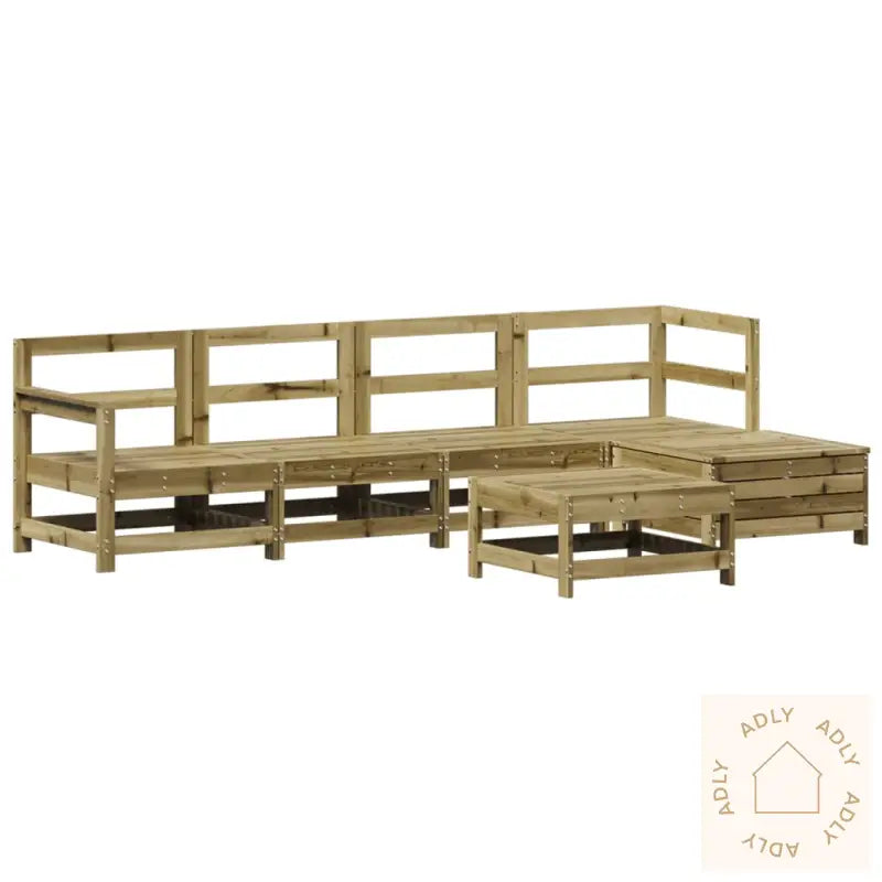 Hagesofasett 6 Deler Impregnert Furu