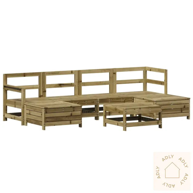 Hagesofasett 7 Deler Impregnert Furu