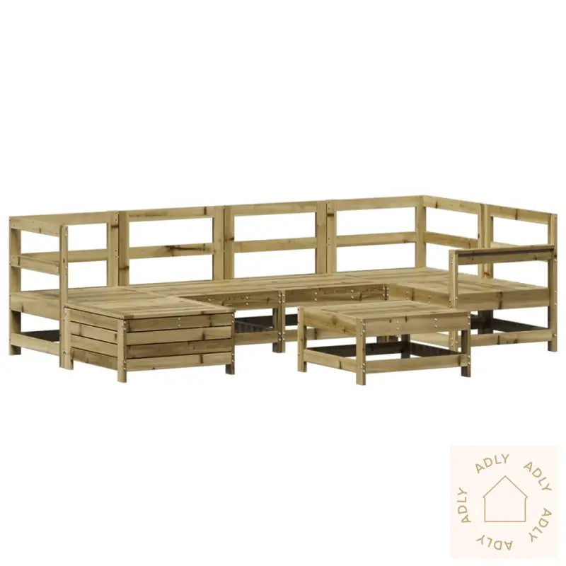 Hagesofasett 7 Deler Impregnert Furu
