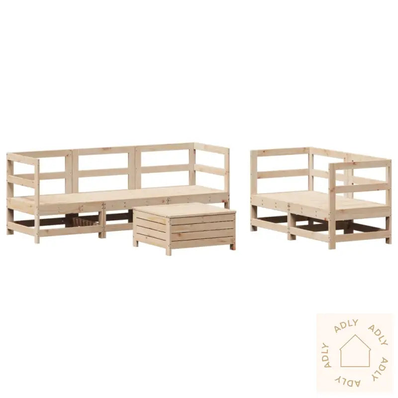Hagesofasett 6 Deler Heltre Furu