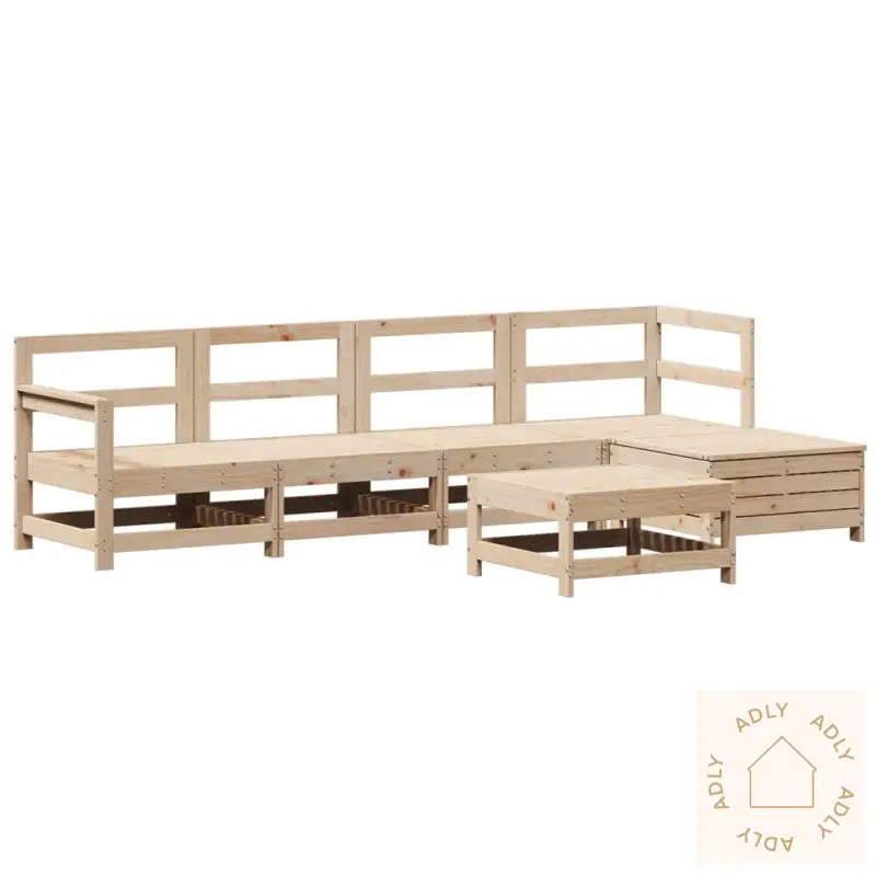 Hagesofasett 6 Deler Heltre Furu
