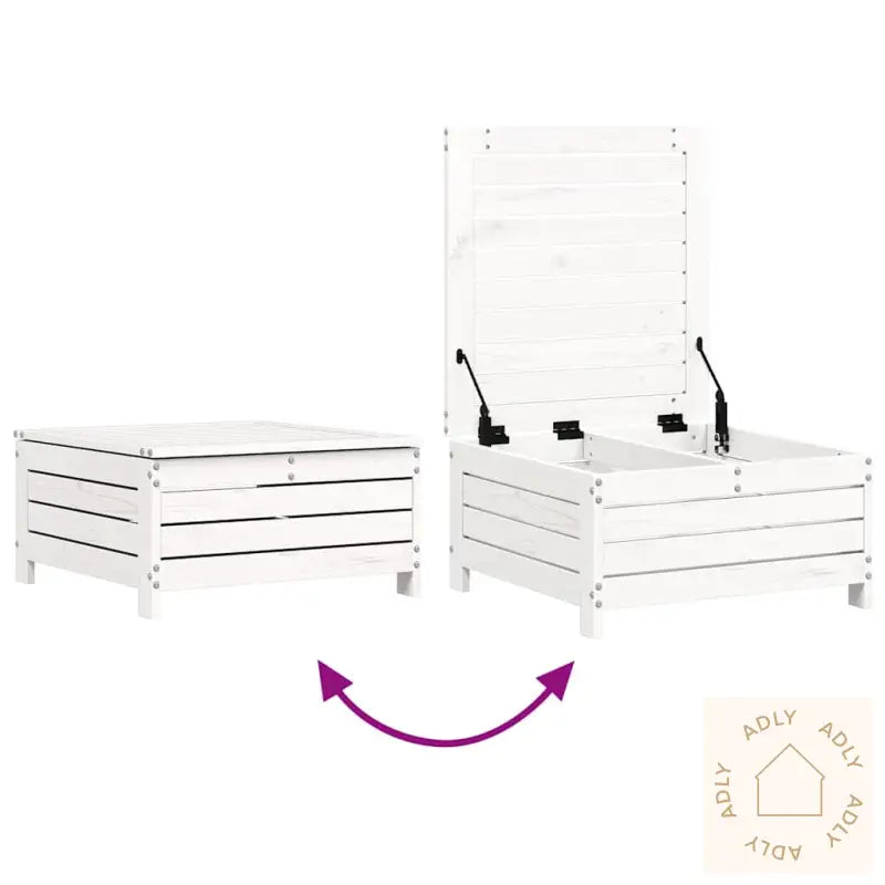 Hagesofasett 8 Deler Hvit Heltre Furu