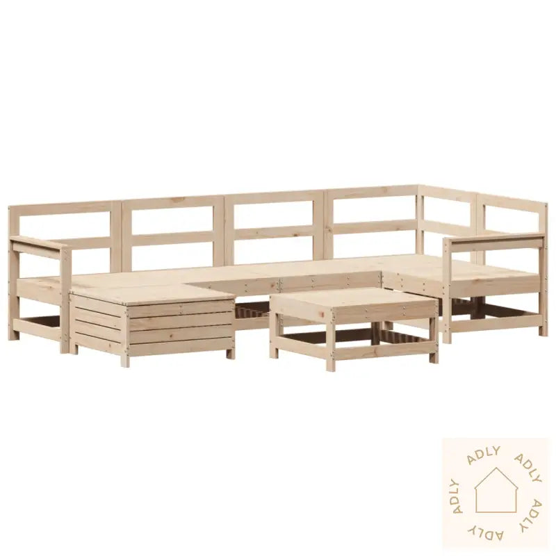 Hagesofasett 7 Deler Heltre Furu