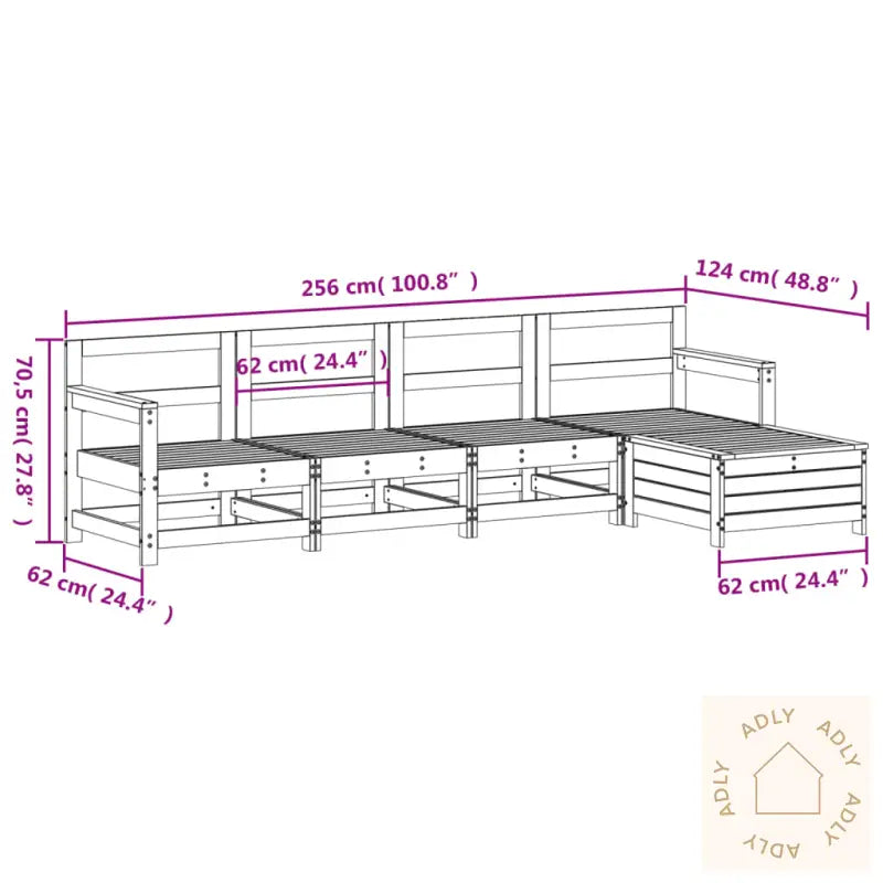 Hagesofagruppe 5 Deler Hvit Heltre Furu