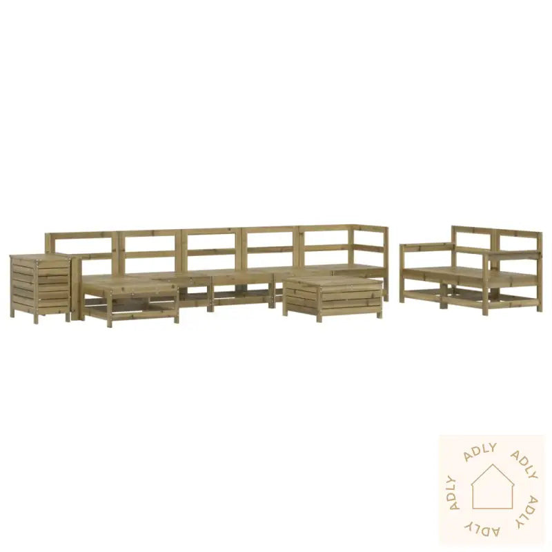 Hagesofasett 10 Deler Impregnert Furu