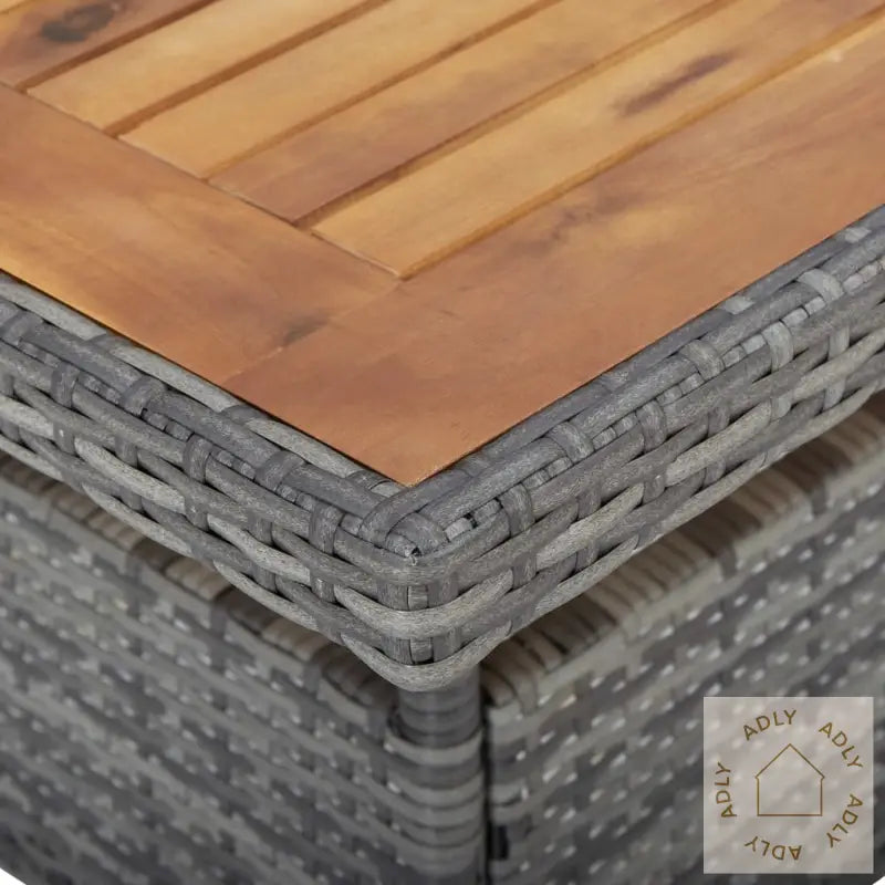 Hagespisegruppe 3 Deler Polyrotting Og Akasie Grå