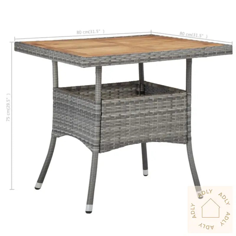 Hagespisegruppe 3 Deler Polyrotting Og Akasie Grå