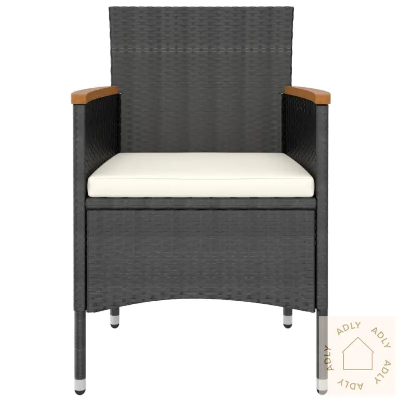 Hagestol- Og Krakksett 4 Deler Polyrotting Svart