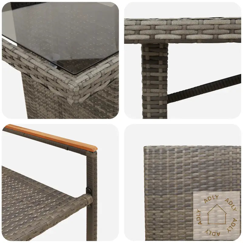 9-Delt Hage Spisegruppe Grå Polyrotting