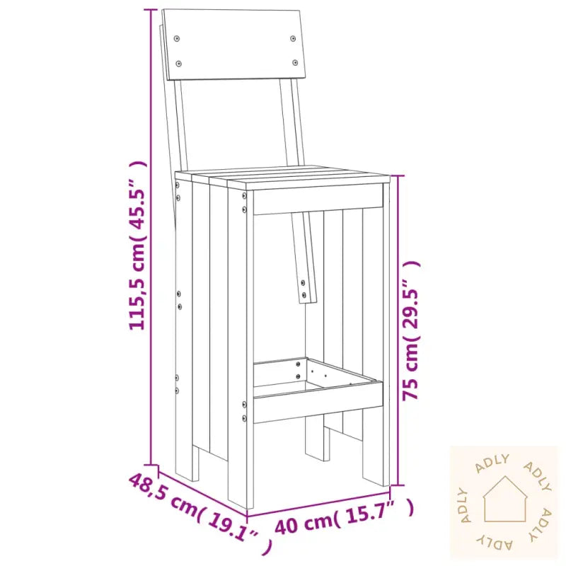 Utendørs Spisestue 3 Deler Heltre Douglasgran