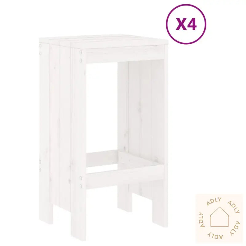 Hagebarsett 5 Deler Hvit Heltre Furu