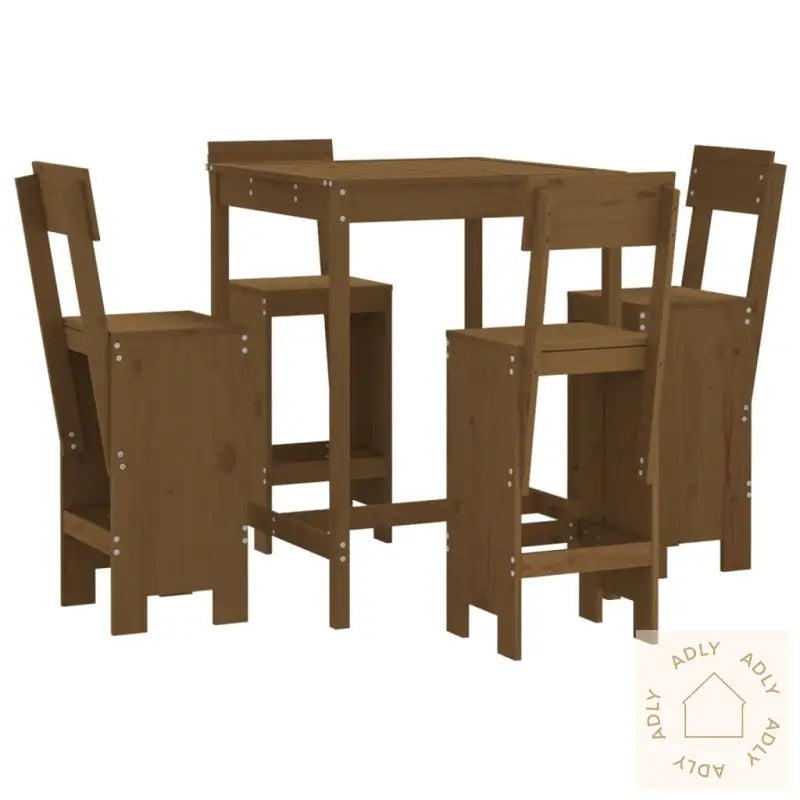 Hagebarsett 5 Deler Honningbrun Heltre Furu