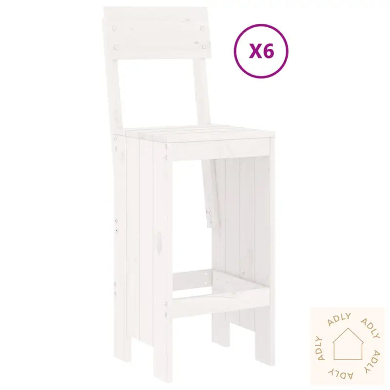 Hagebarsett 7 Deler Hvit Heltre Furu