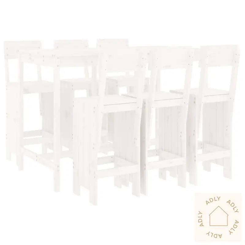 Hagebarsett 7 Deler Hvit Heltre Furu
