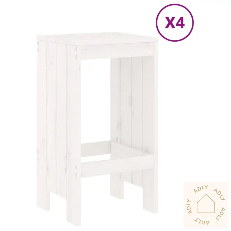 Hagebarsett 5 Deler Hvit Heltre Furu