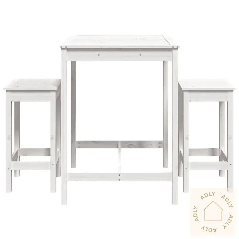Hagebarsett 3 Deler Hvit Heltre Furu