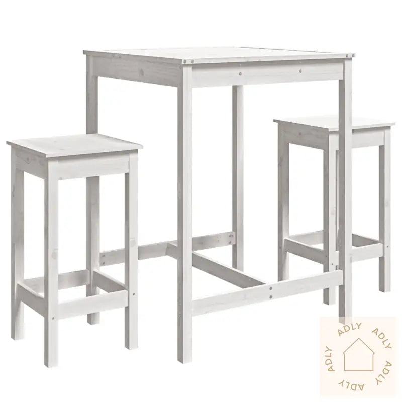 Hagebarsett 3 Deler Hvit Heltre Furu