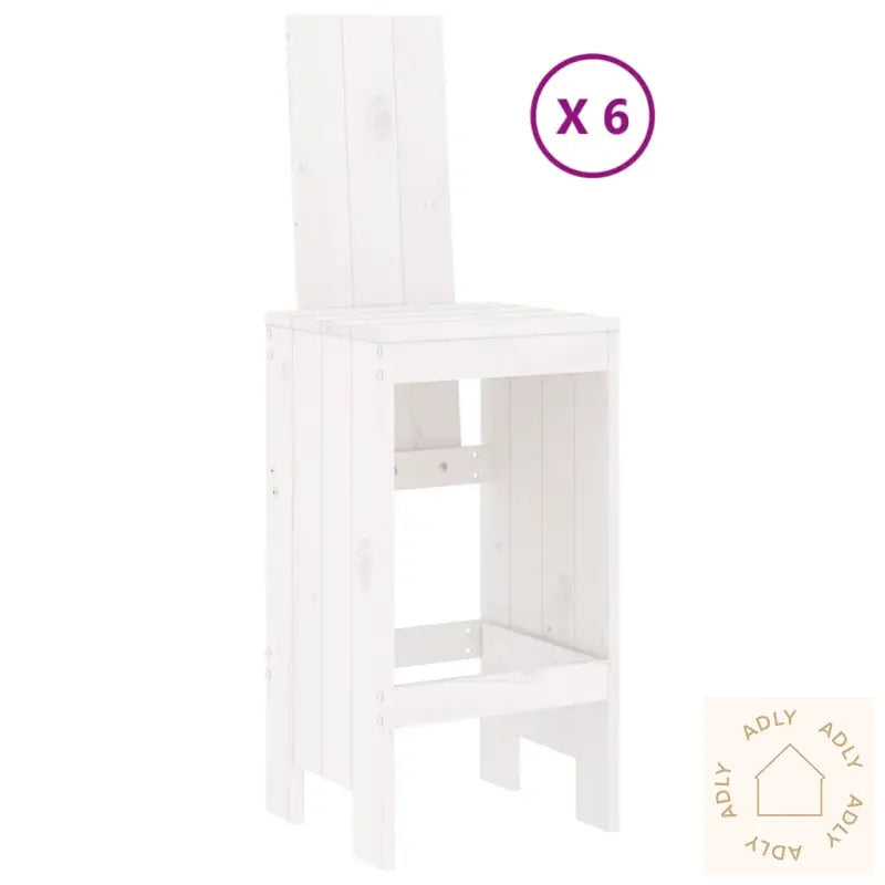 Hagebarsett 7 Deler Hvit Heltre Furu
