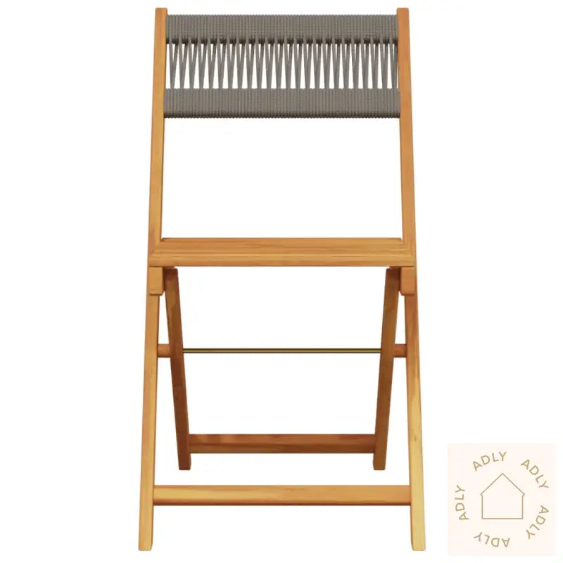 Bistrosett 3 Deler Grå Polypropylen Og Heltre