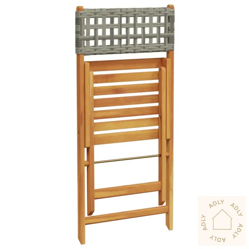 Bistrosett 3 Deler Grå Polyrotting Og Heltre