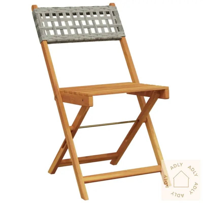 Bistrosett 3 Deler Grå Polyrotting Og Heltre