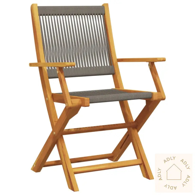 Bistrosett 3 Deler Grå Polypropylen Og Heltre