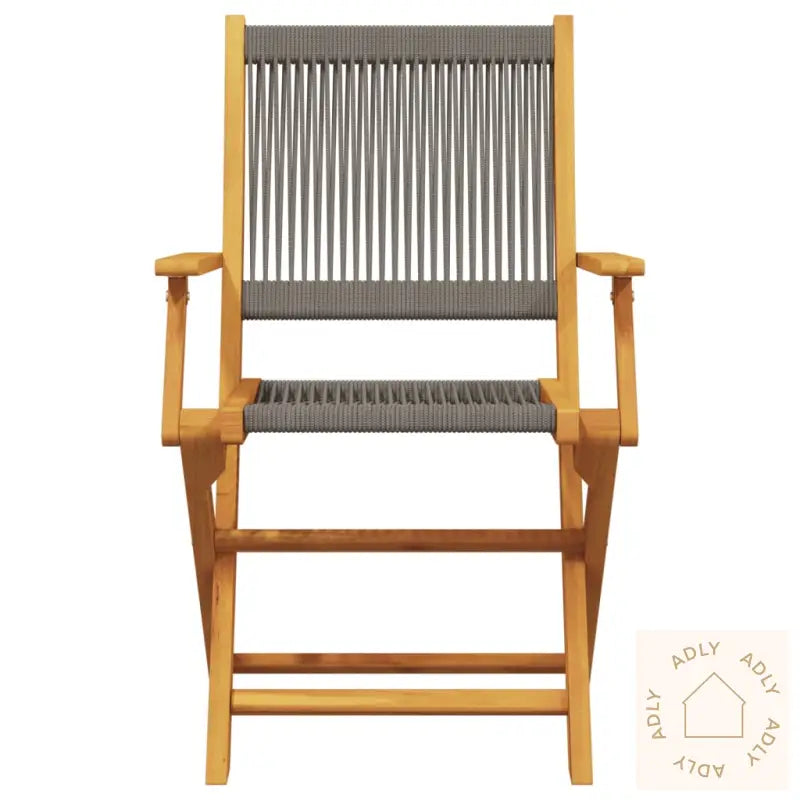 Bistrosett 3 Deler Grå Polypropylen Og Heltre