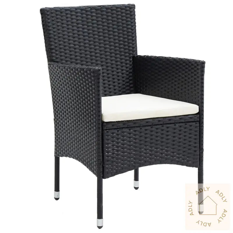 Hagebistrosett 5 Deler Polyrotting Og Herdet Glass Svart