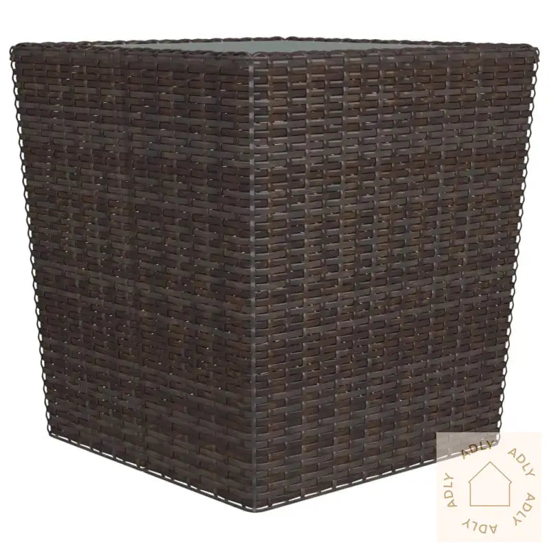 Hagebistrosett 3 Deler Polyrotting Og Herdet Glass Brun