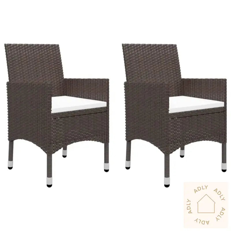 Hagebistrosett 3 Deler Polyrotting Og Herdet Glass Brun