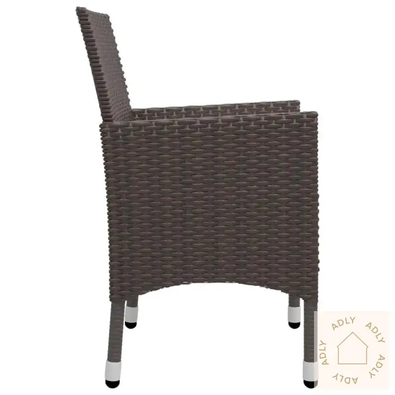 Hagebistrosett 3 Deler Polyrotting Og Herdet Glass Brun