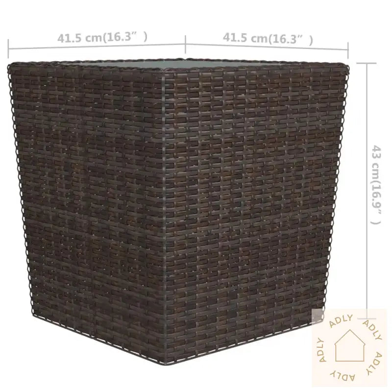 Hagebistrosett 3 Deler Polyrotting Og Herdet Glass Brun