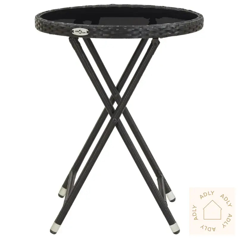 Hagebistrosett 3 Deler Polyrotting Og Herdet Glass Svart