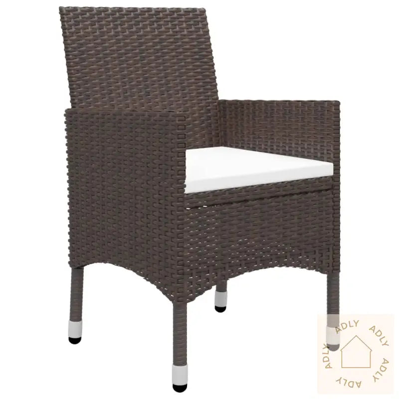 Hagebistrosett 3 Deler Polyrotting Og Herdet Glass Brun