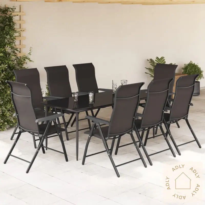 Sammenleggbare Hagestoler 8 Stk Svart Kaffe Polyrotting