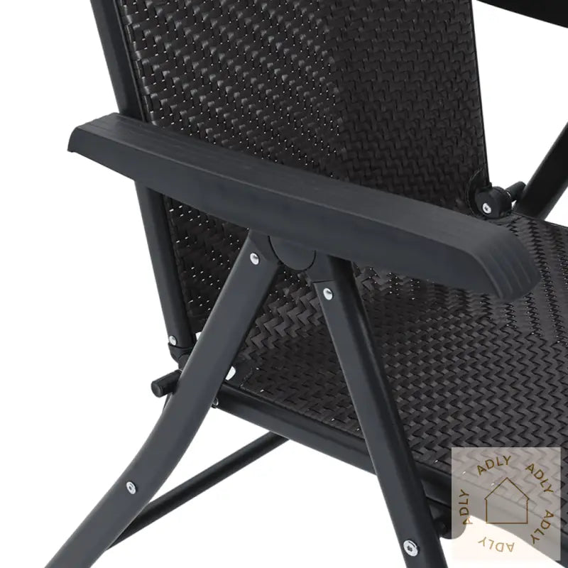 Sammenleggbare Hagestoler 8 Stk Svart Kaffe Polyrotting