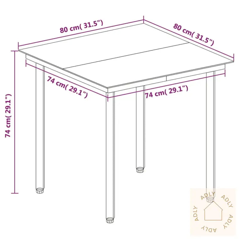 Hagespisegruppe Med Puter 3 Deler Polyrotting Og Glass