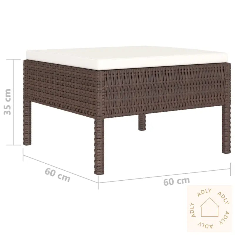 Hagesofagruppe Med Puter 4 Deler Polyrotting Brun