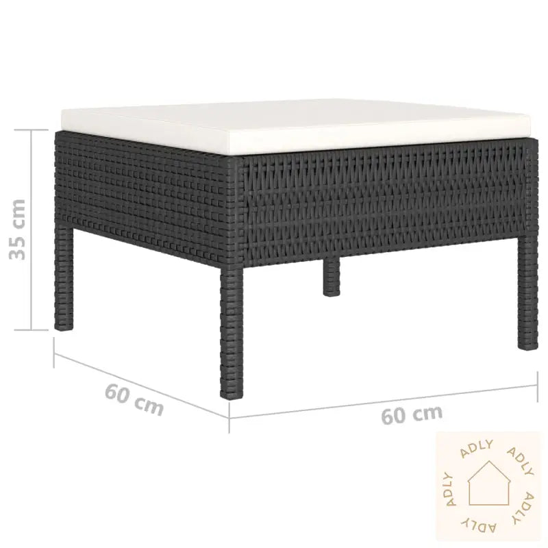 Hagesofagruppe Med Puter 4 Deler Polyrotting Svart