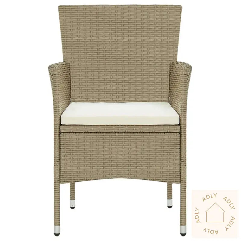 Hagespisegruppe Med Puter 3 Deler Polyrotting Beige