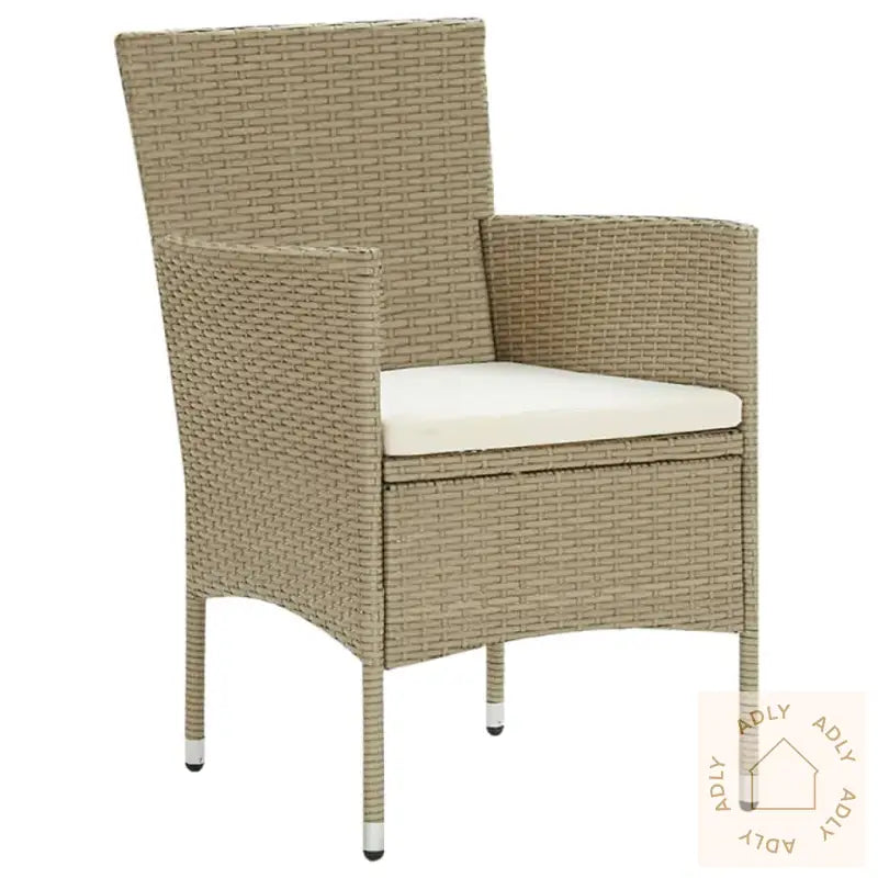 Hagespisegruppe Med Puter 3 Deler Polyrotting Beige