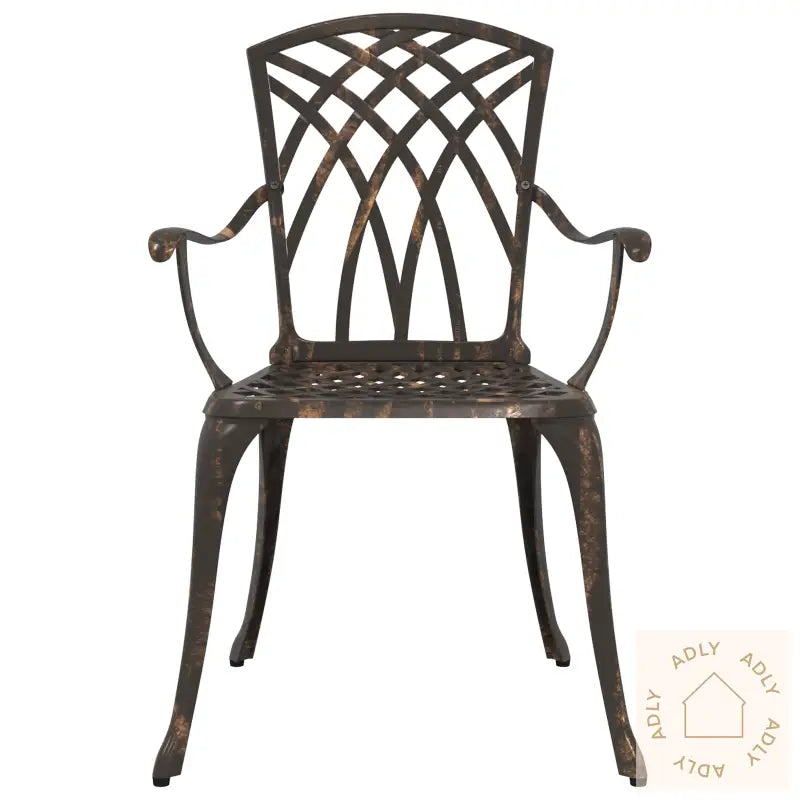 Hage Stoler 2 Stk Bronse Støpt Aluminium
