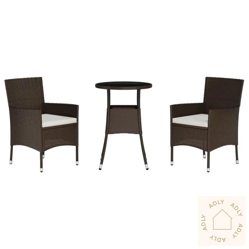 Hagebistrosett Med Puter 3 Deler Brun Polyrotting